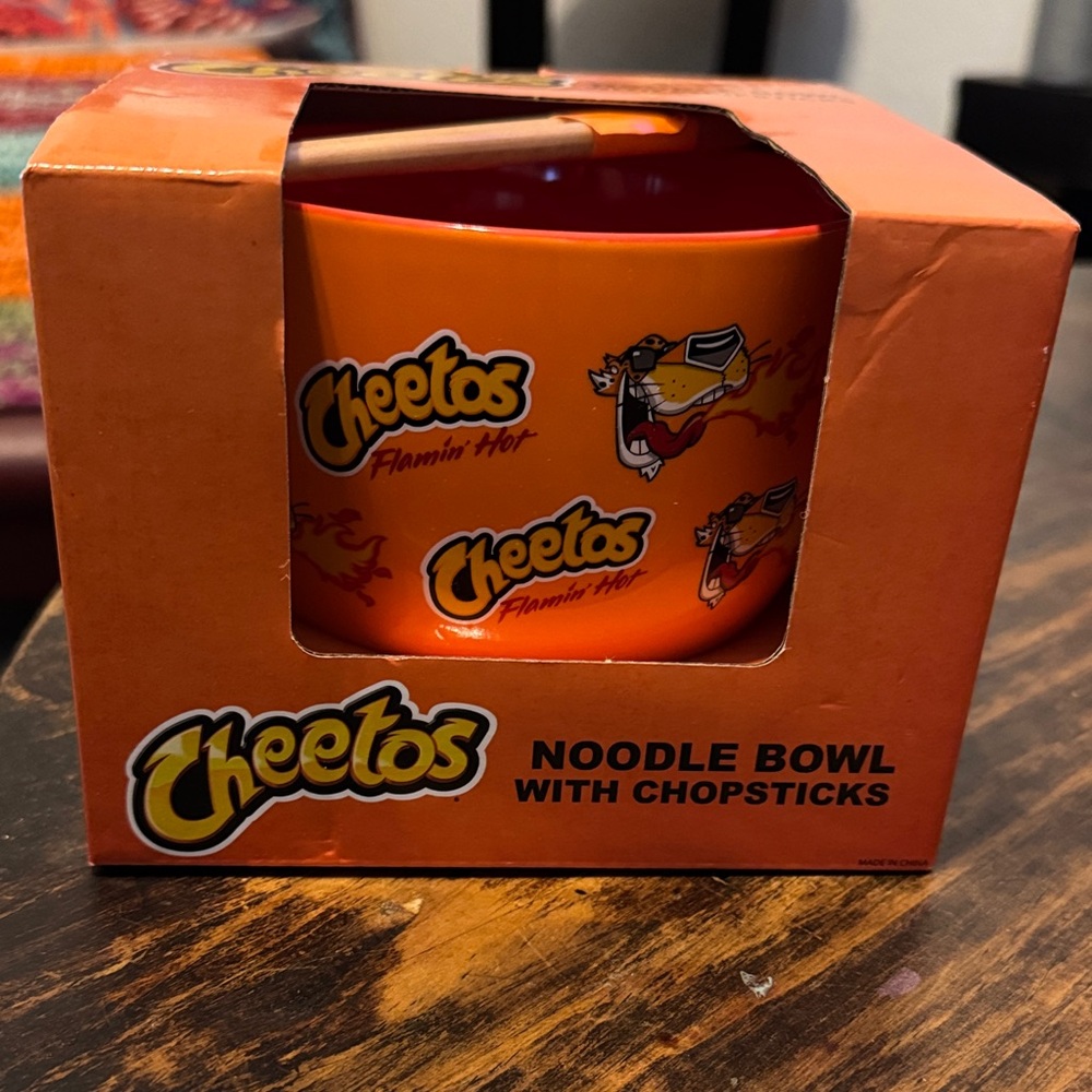 MAD Engine Cheetos Flamin' Hot Orange Noodle Bowl with Chopsticks